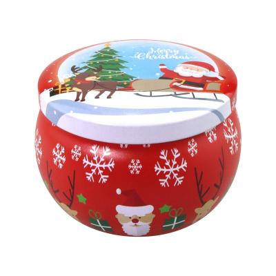 China Gift & Craft Newcomer Tin Box Candle Making Empty Candle Tin 4 Candle Jar Christmas Packs for sale