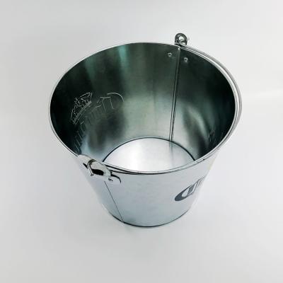 China 5L 8L Viable Wholesale Bar Tool Wine Champagne Galvanized Iron Beer Ice Tin Cooler Metal Bucket for sale