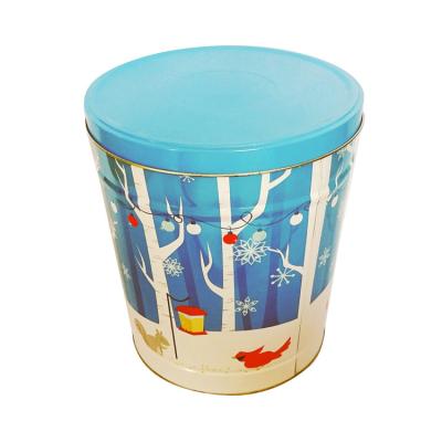 China Recyclable Food Grade 1 Gallon 2 Gallon 3.5 Gallon Custom Printed Popcorn Tin Bucket For Biscuit Packaging From Design 6.5 Gallon USA Market for sale