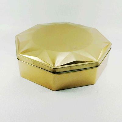 China Gift & Luxury Gold Craft Large Surface Octagon Shape Metal Gift Tin Box Packaging for sale