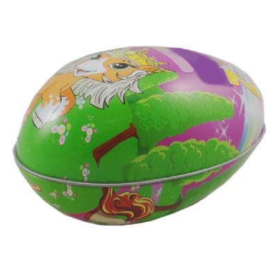 China Popular Easter Day Fantastic Packaging Metal Egg Shape Tin Box Decoration Candy Egg Tin For Gift Inside for sale