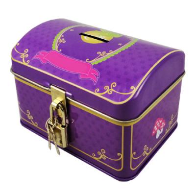 China Hot Sale Metal Box Money Decoration Kids Coin Bank Saving Cute Packaging Money Tin Box With Lock for sale