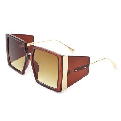 China New Fashionable Luxury Oversized Fashionable Custom Glasses Logo Designer Women Ladies Sun Glasses Stain Oversized Sunglasses US Warehouse for sale