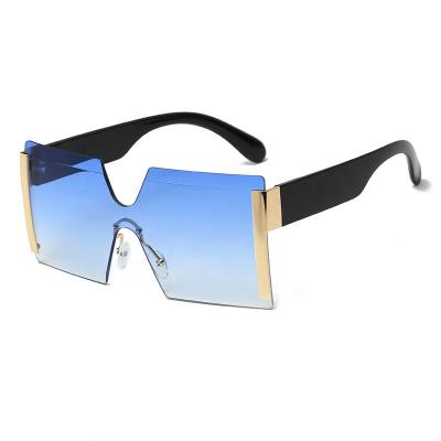 China Fashion Sunglasses 2021 Rimless Sunglasses One Piece Oversized Frame Sun Glasses for sale