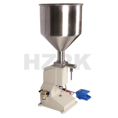 China A02 Full 5-50ml Beverage HZPK Semi-automatic Scale Pedal Paste Pneumatic Filling Machine for sale