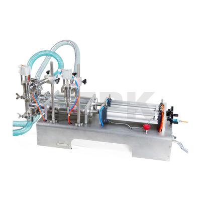 China Ex-factory price Food Horizontal Semi-automatic Double Pneumatic Nozzles Filler Liquid Filling Machine for sale