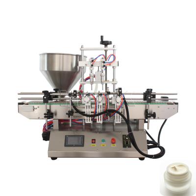 China HZPK automatic tabletop automatic cream butter honey honey two head lotion jar cream bottle paste liquid filling packing machine price for sale