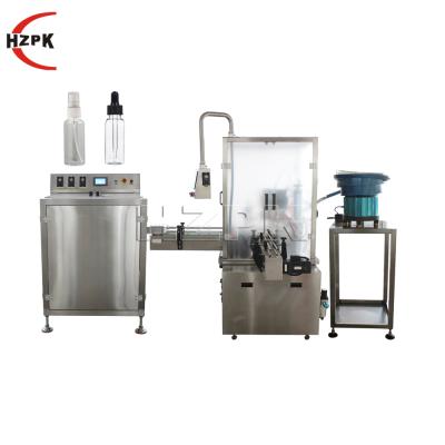 China HZPK Automatic Rotary Small Pet Bottle Water Liquid Plastic Food Oil Flask Capping Labeling Machine Automatic Filling And Production Line for sale