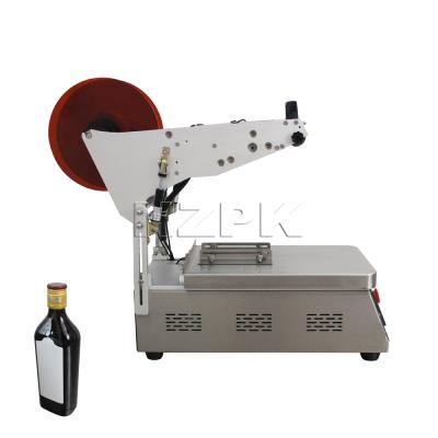 China HZPK Zhejiang Manual Label Applicator Flat Top Press Food Bottle Labeling Machine for sale