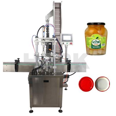 China Automatic Customized Linear Beverage HZPK Glass Jar Can Screw Capping Machine for sale