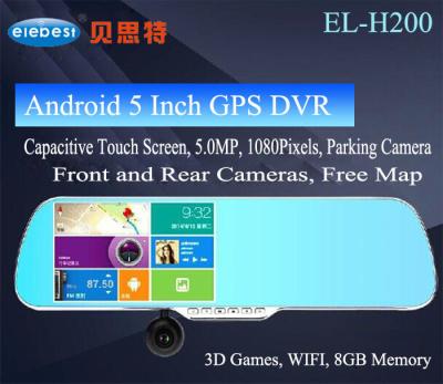 China tela de toque capacitiva de GPS do andróide manual do espelho retrovisor DVR da câmera do carro 1080P à venda