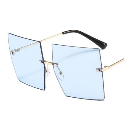 China Fashion Sunglasses Fit Oversized Men's Rimless Sunglasses Custom Oversized Sunglasses Retro Sun Glasses for sale