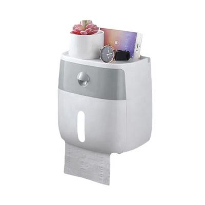 China LEDFRE Shelf Storage Box Toilet Paper Holder Wall Mounted Bathroom Double Plastic Viable Paper Tissue Box Tissue Dispenser for sale