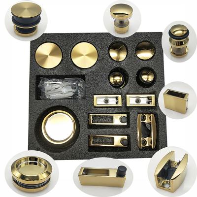 China 2021 modern hot-selling zinc alloy stainless steel gold sliding door fittings sliding door hardware sliding door roller for sale