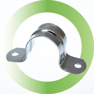 China General Industry Customized Building Materials Metal Plated Full Saddle Cable Clamp 32mm Iron Plating Stamped Part For Fixing for sale