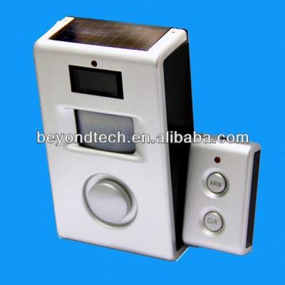 China Ideal for Stores Watch Dog Alarm Motion Solar Alarm with Remote Control and Solar Panel for sale