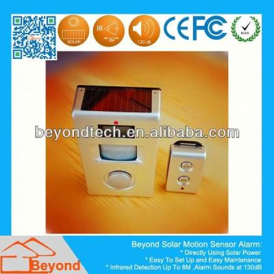 China Ideal for Stores Double Beams Alarm Perimeter Motion Sensor Solar Power Motion Detection Alarm with Remote Control for sale