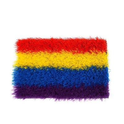 China Playground 10mm Artificial Rainbow Grass Plastic Artificial Turf Grass Synthetic Landscaping Grass Turf for sale