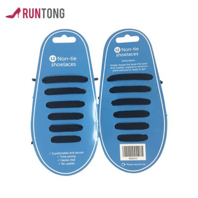 China Custom Logo Printed Flat Sport Shoelaces Elastic No Tie Shoe Laces for sale