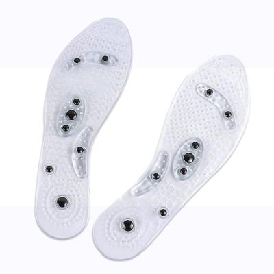 China Transparent Cutable Pain Relief Insole Foot Therapy Reflexology Pain Relief Shoe Pads Magnetic Acupressure Massage Insoles for sale