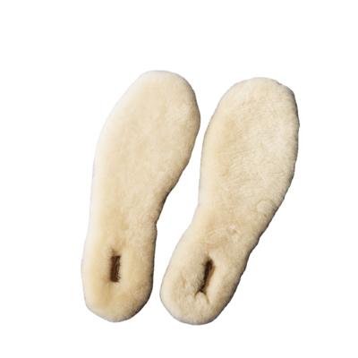 China Warm White Warm Foot Comfort Wool Sheepskin Insoles for sale