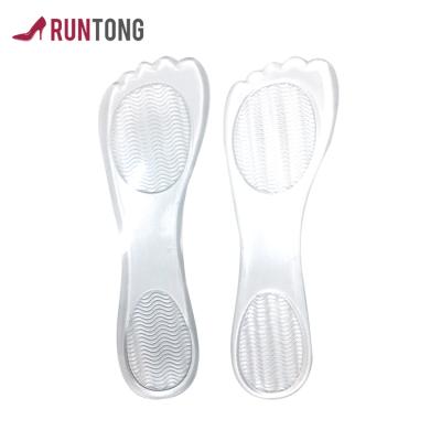 China Silicone High Heel Shoe Insert Insole Transparent Shoe Anti Slip Foot Feet Pad for sale