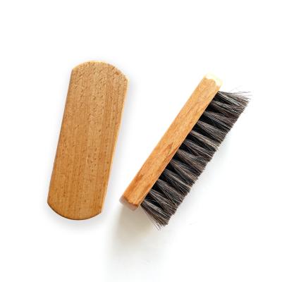 China Wooden Shoe Brush Oval Plastic Shoe Care PP Hair Cleaning Clothes Brush for sale