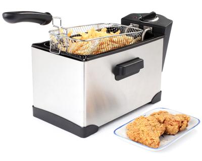 China 1800W 3.5L Oil Capacity Rectangle Stainless Steel Commercial Electric Deep Fryer XJ - 09135 for sale