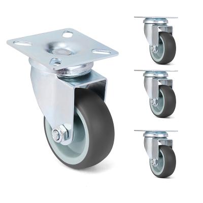 China PH005 Contemporary Soft Rubber Furniture Wheels 2 Inch Heavy Duty Casters Swivel Wheels For Platform Cart Furniture for sale