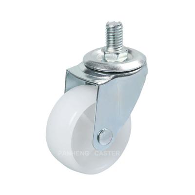 China Hotels Factory Price Light Duty Stem PP White Caster Wheel 1/1.25/1.5/2/2.5/3 for sale