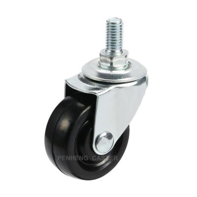 China Hotels Factory Price Stem Light Duty Black Rubber Caster Wheel for sale