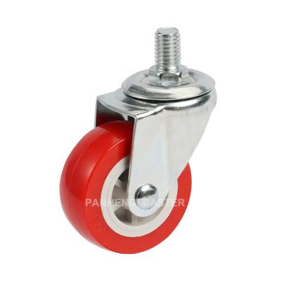 China Hotels Factory Price Light Duty Stem Red PVC Caster Wheel for sale