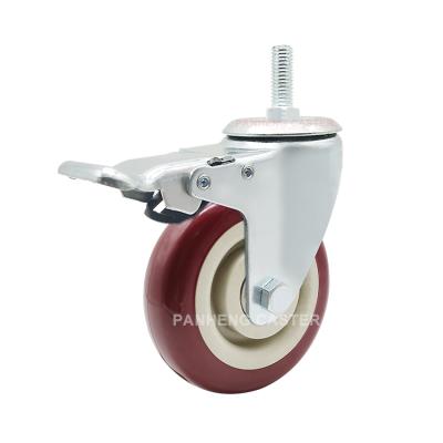 China Swivel With Brake China Manufacturer Medium Duty PVC Furniture Caster With Brake for sale