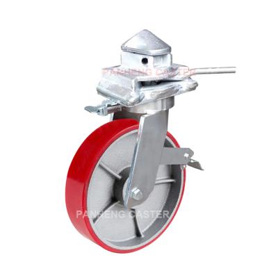 China Swivel with brake wheel 1.4Ton~3.3 Ton Big Capacity Container Caster for sale