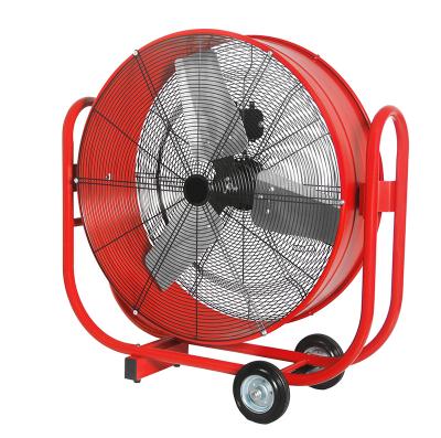 China 30 Inch Workshop Industrial Floor Ventilation Drum Fan Heavy Duty Tilting Garage Fan for sale