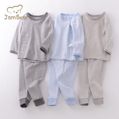 China Wholesale Breathable Organic Cotton Long Johns Baby Pajamas Baby JamBear Long Sleeve T-Shirt And Pants for sale