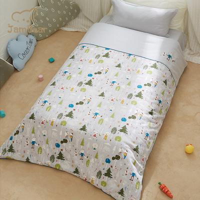 China Jambear PORTABLE Organic Custom Printed Baby Bedding 100% Cotton Baby Sheets Four Bedding Sets for sale