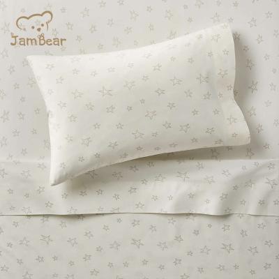 China JamBear PORTABLE Organic Cute 100% Cotton Baby Crib Fitted Sheet Set Natural Organic Baby Sheet for sale