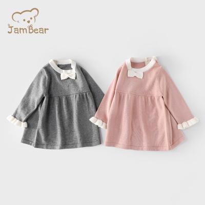 China 2021 Fashion JamBear Organic Anti-Static Printing Little Girls Dresses Long Sleeve Girls Dresses Kids Clothing for sale