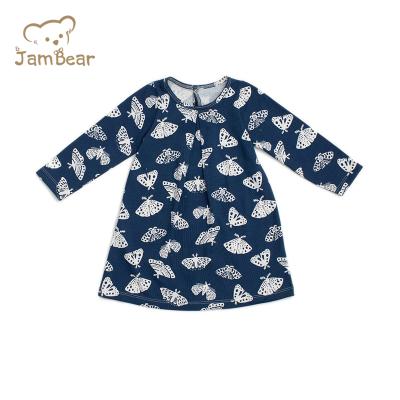 China JamBear Print Dress OEM Organic Anti-static 100% Organic Cotton Baby Dress Baby Summer Overalls Princess for sale