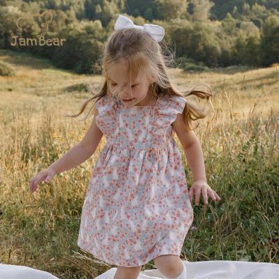 China JamBear Breathable Organic Baby Dress Toddler Organic Baby Dresses Organic Print Cotton Girls Dress for sale