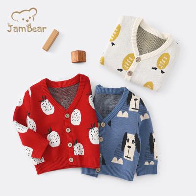 China New Breathable Baby Sweater Autumn Baby JamBear Coat Knitted Baby Cotton Sweater Cardigan Top for sale