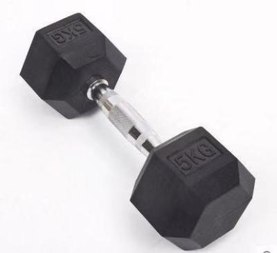 China Universal Wholesale Fitness Dumbbells Set Rubber Hex Dumbbells for sale