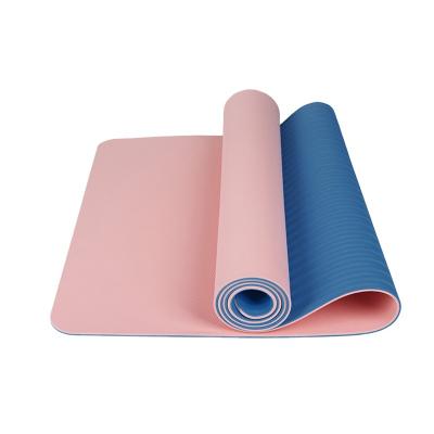 China Double Layer Durable Custom Printed Tape Eco 6MM Tape Yoga Workout Waterproof And Non-Slip Mat for sale