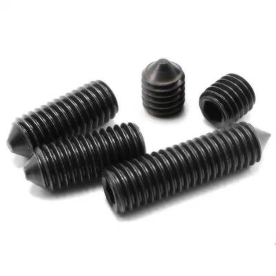 China OEM Custom & Standard Steel 12.9 Pan M8 High Strength Carbon Steel Black Taper Point Taper Set Screws DIN914 Grade for sale