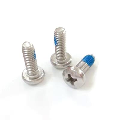 China Round DIN JIS ISO Steel Phillips Pan Head Machine Fastener Screw Cross Recessed Screws With Nylon Patch for sale