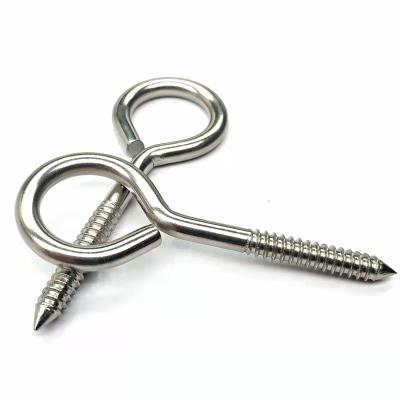 China High quality stainless steel sizesM3M4M5,China supplier 304 round eye screw 45mm welded wood tapping ring hook bolt screw for sale