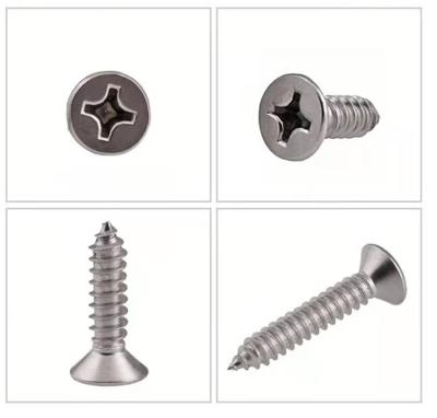 China GB846 304Stainless Steel Flat Cross Head Countersunk Tapping Screws for sale