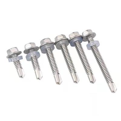 China Hot Selling Truss Stainless Steel SS410 Hex Head Covering Screw, Self Drilling Screw, Self Tapping Hex Head Roofing Screw for sale