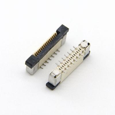 China Phosphor Bronze 0.5mm Pitch FFC FPC Connector 15 Pin Vertical Slide Lock for sale